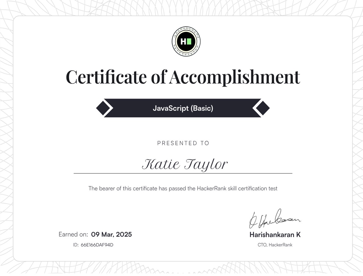 JavaScript Basic Certificate Thumbnail