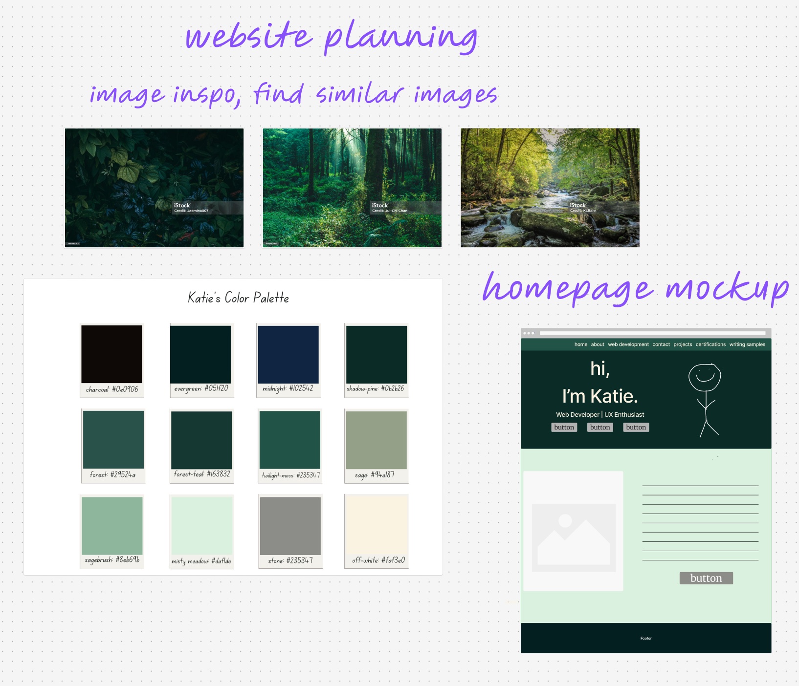 mood board showing color scheme and potential images